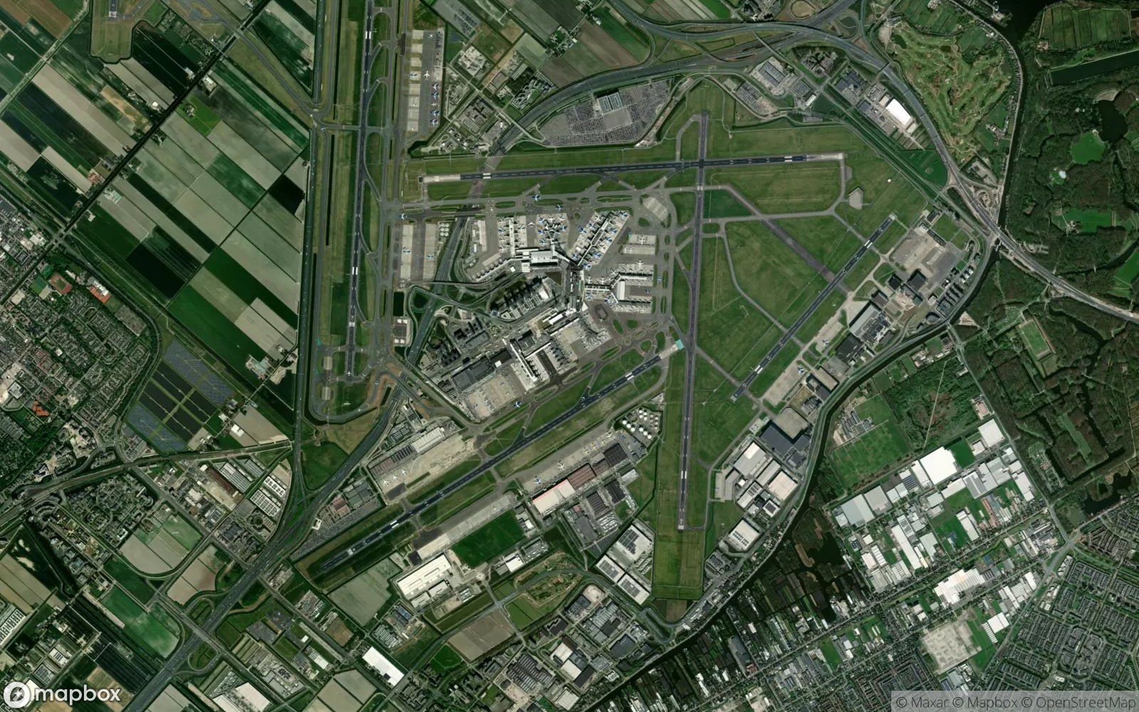 Amsterdam Schiphol satellite view
