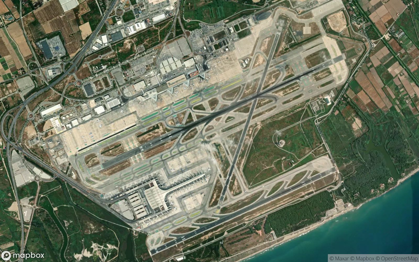 Barcelona satellite view