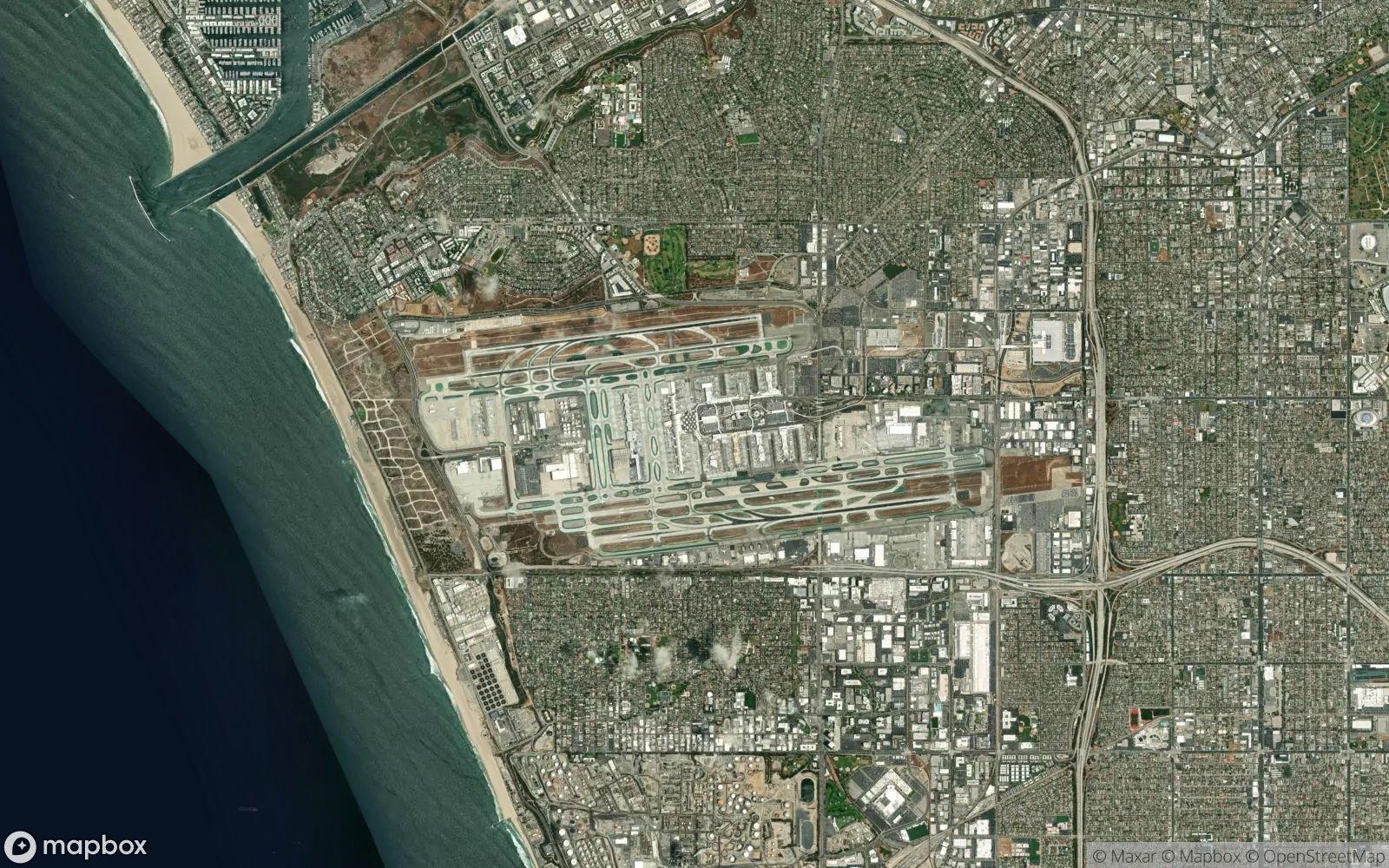 Los Angeles LAX satellite view