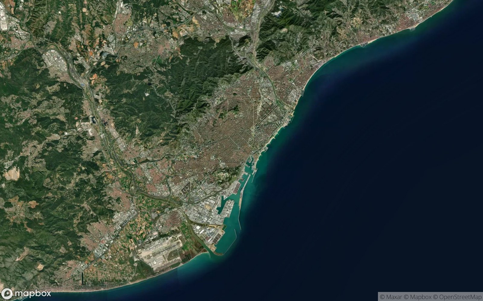 Barcelona satellite view