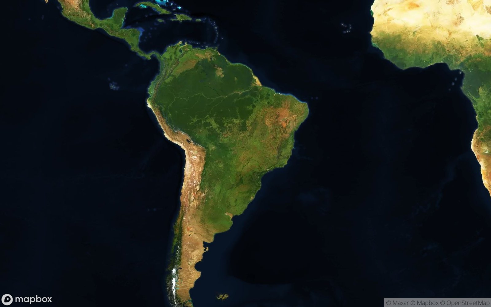 Brazil satellite view