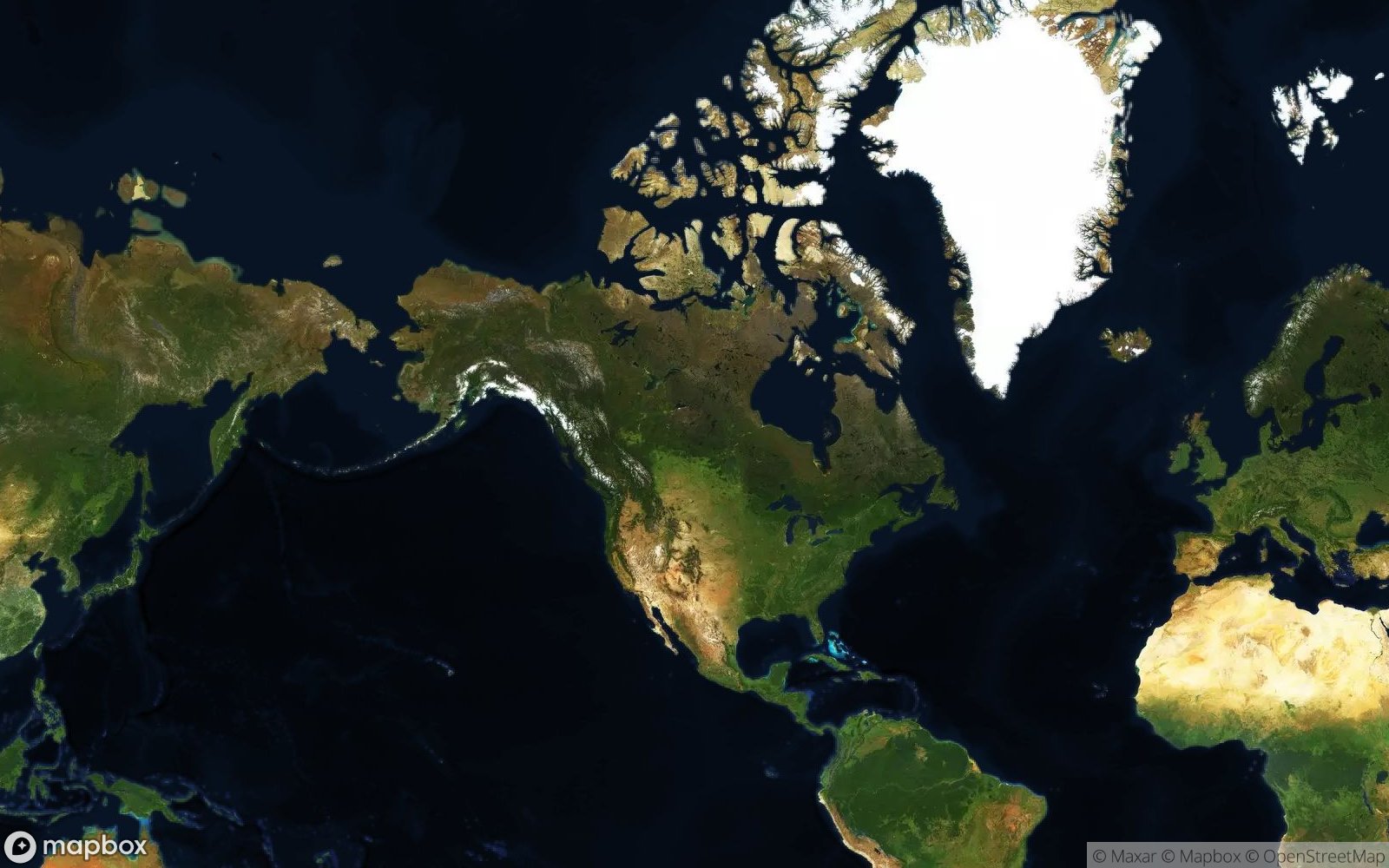 Canada satellite view