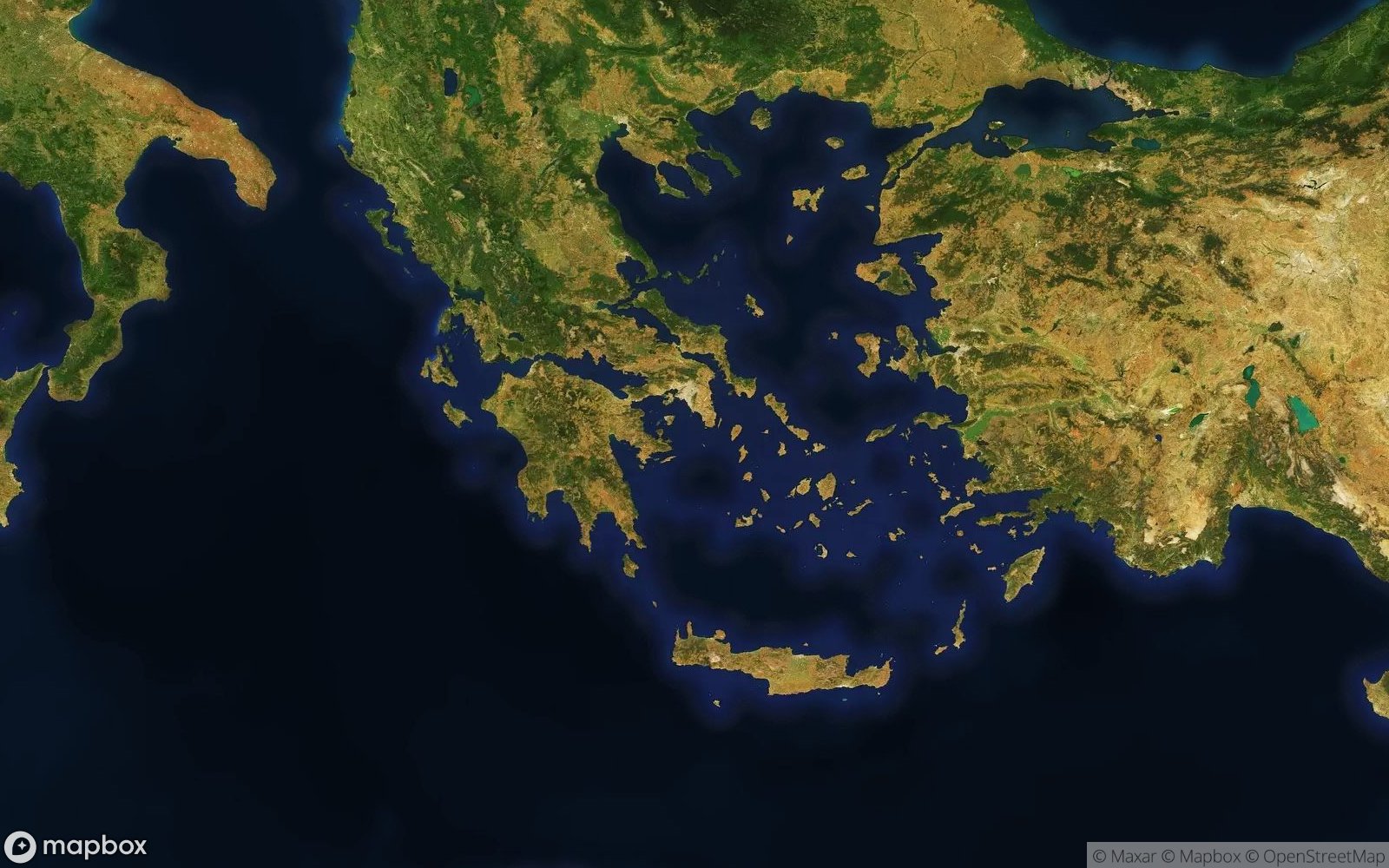Greece satellite view