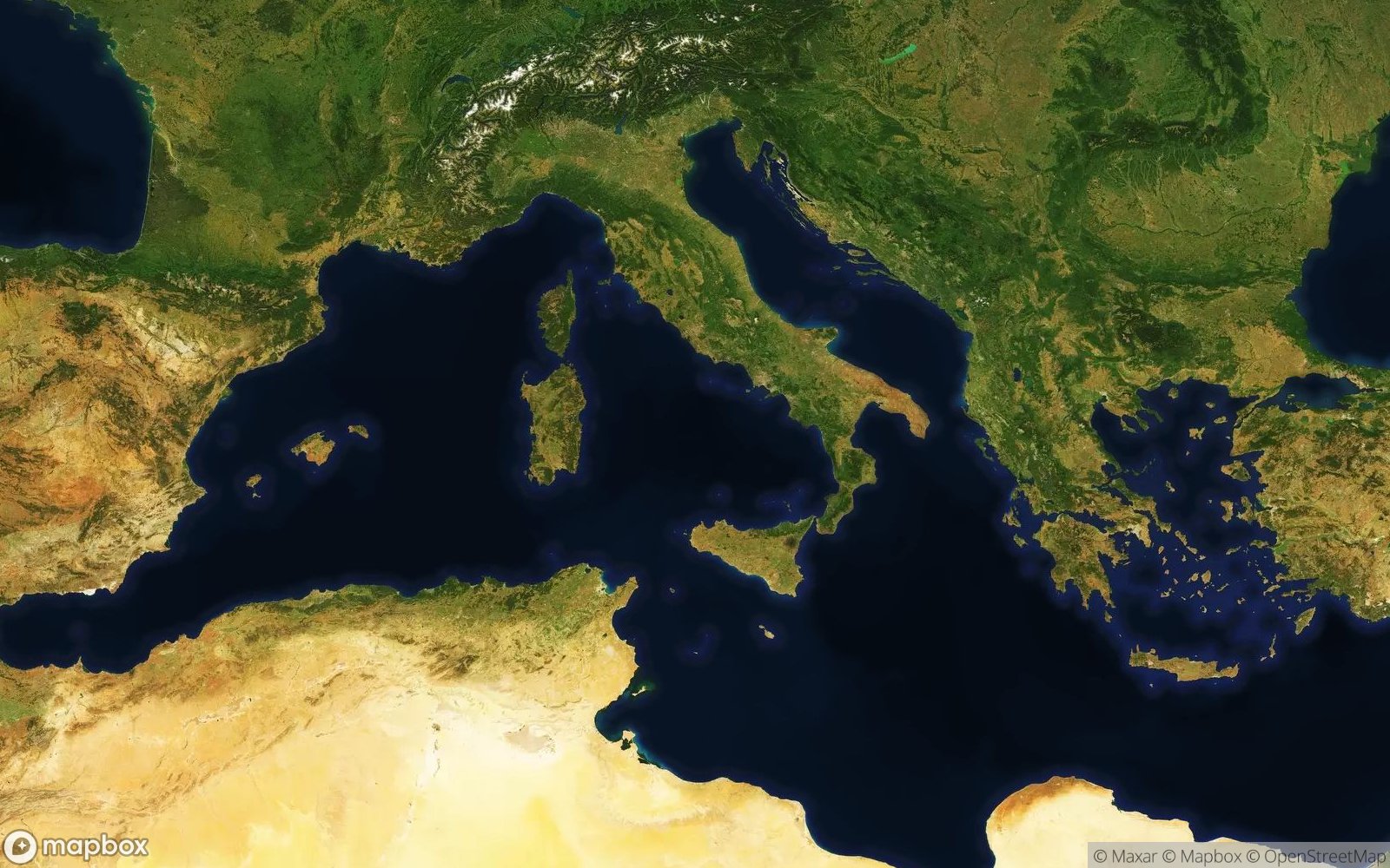 Italy satellite view