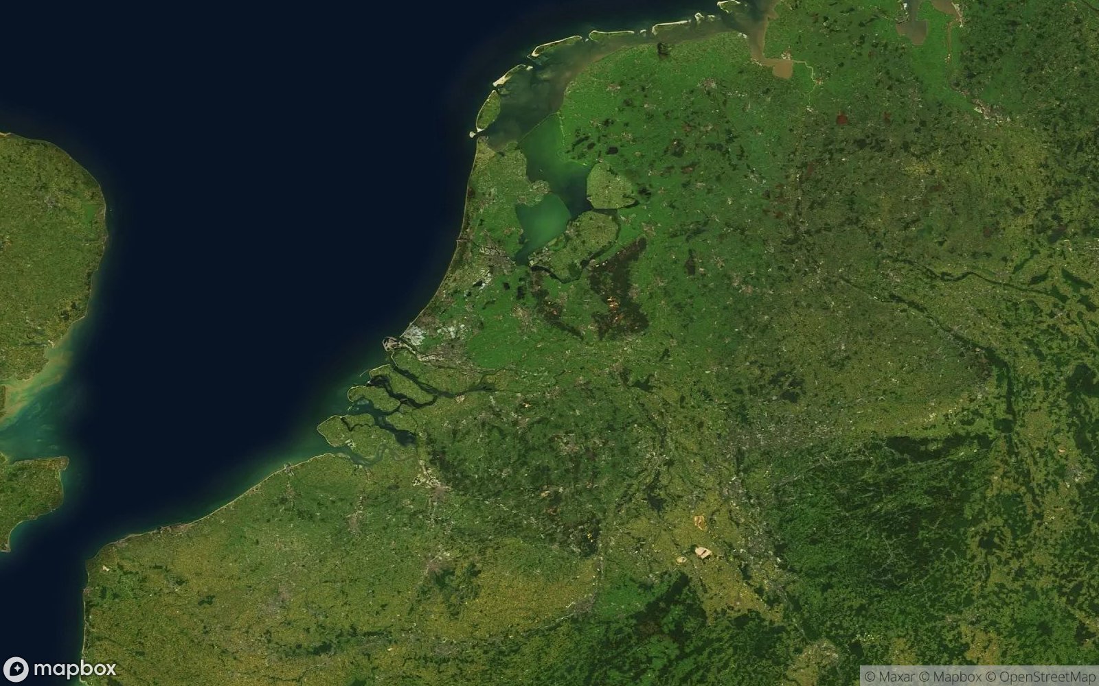 Netherlands satellite view