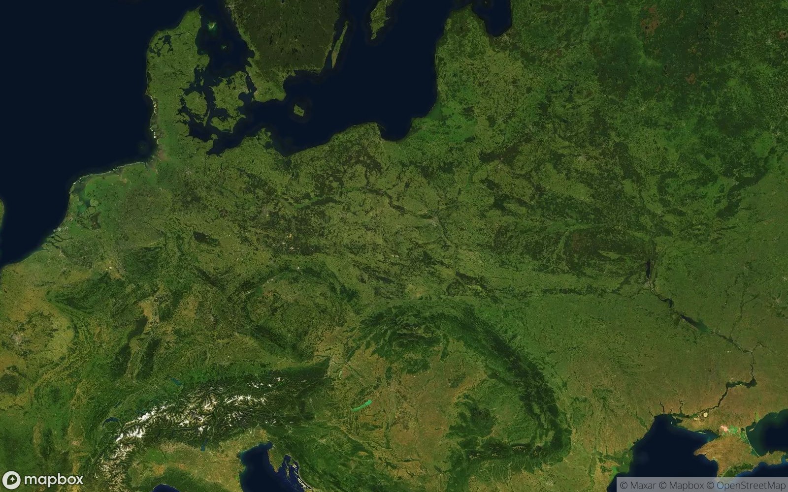 Poland satellite view