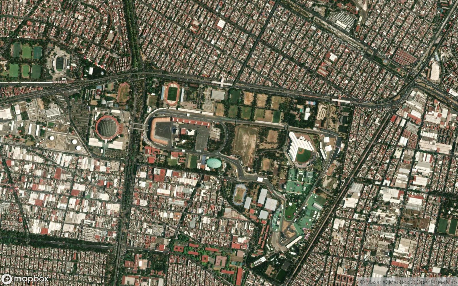 Autódromo Hermanos Rodríguez from satellite