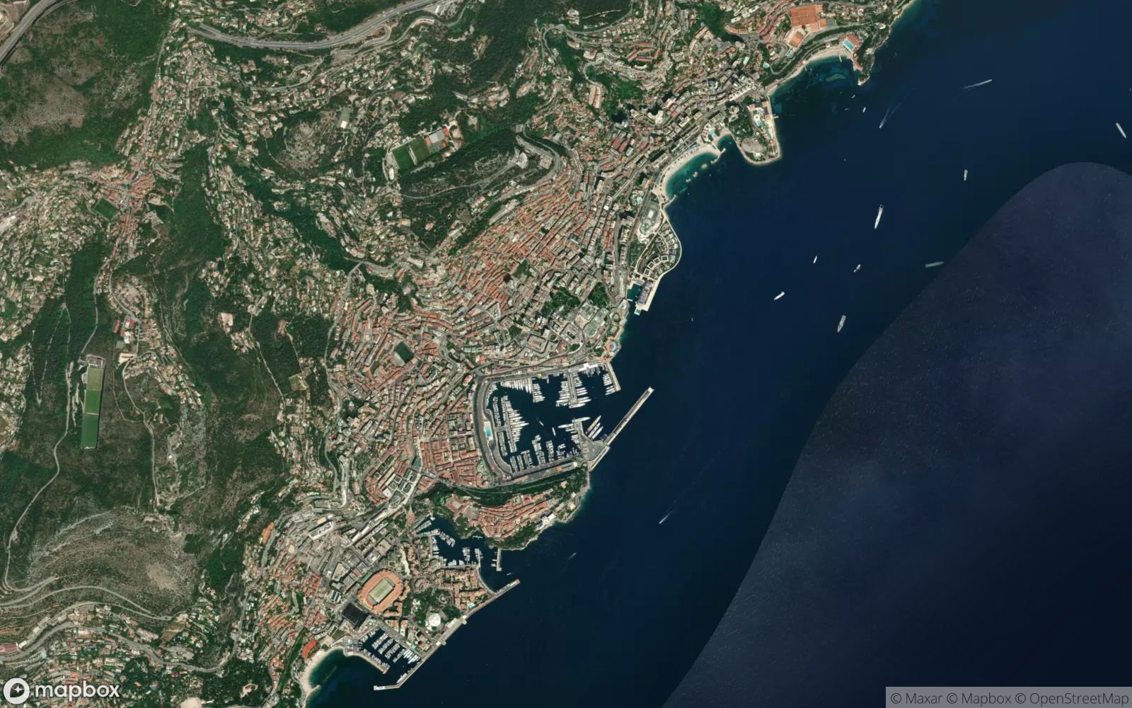 Monaco satellite view