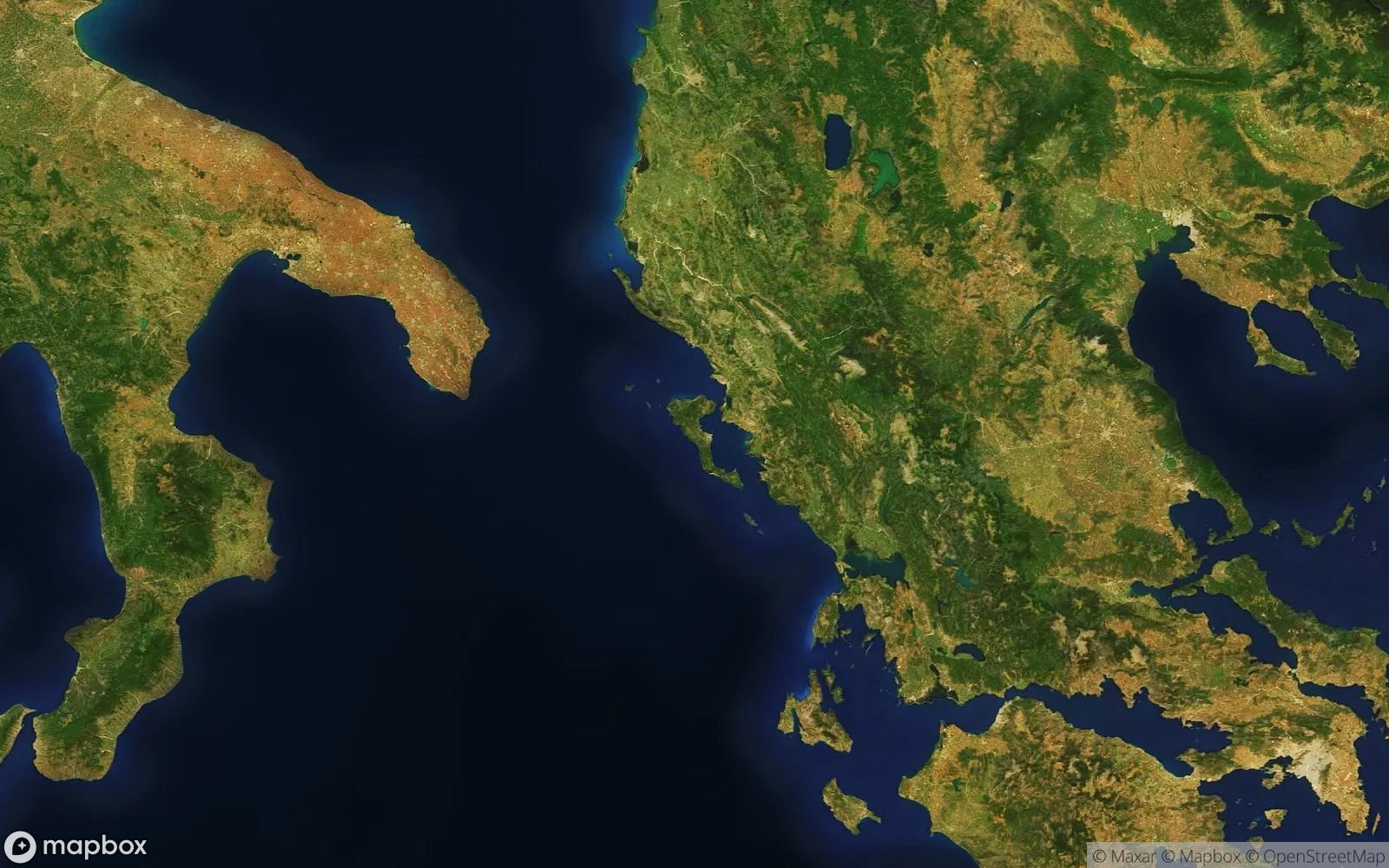 Corfu satellite view