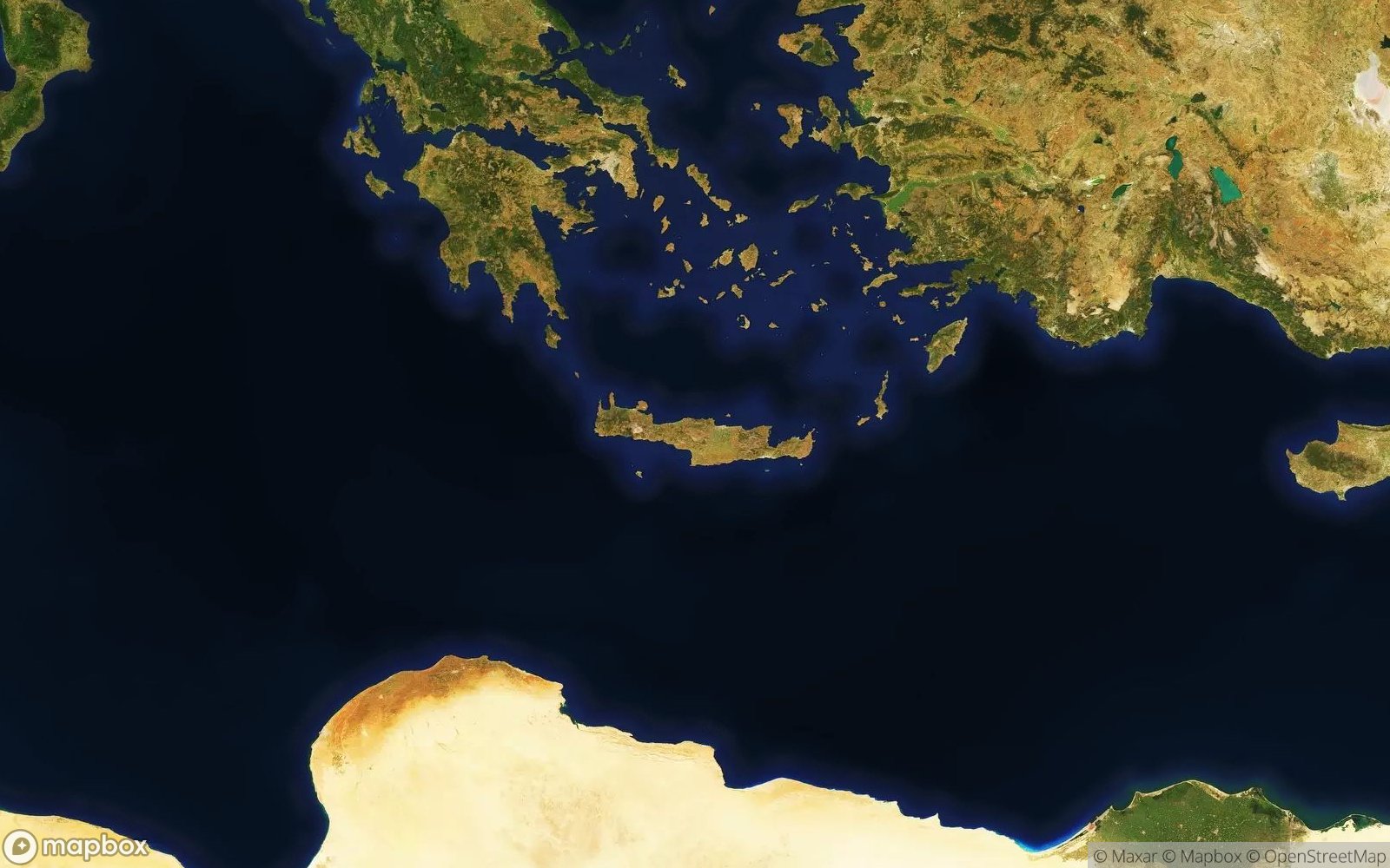 Crete satellite view