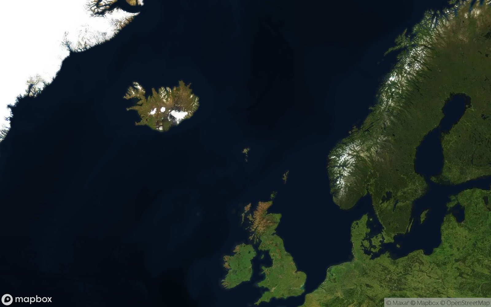 Faroe Islands satellite view