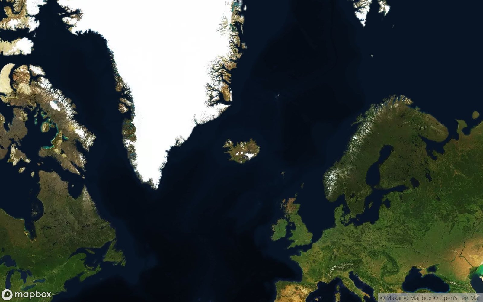 Iceland satellite view