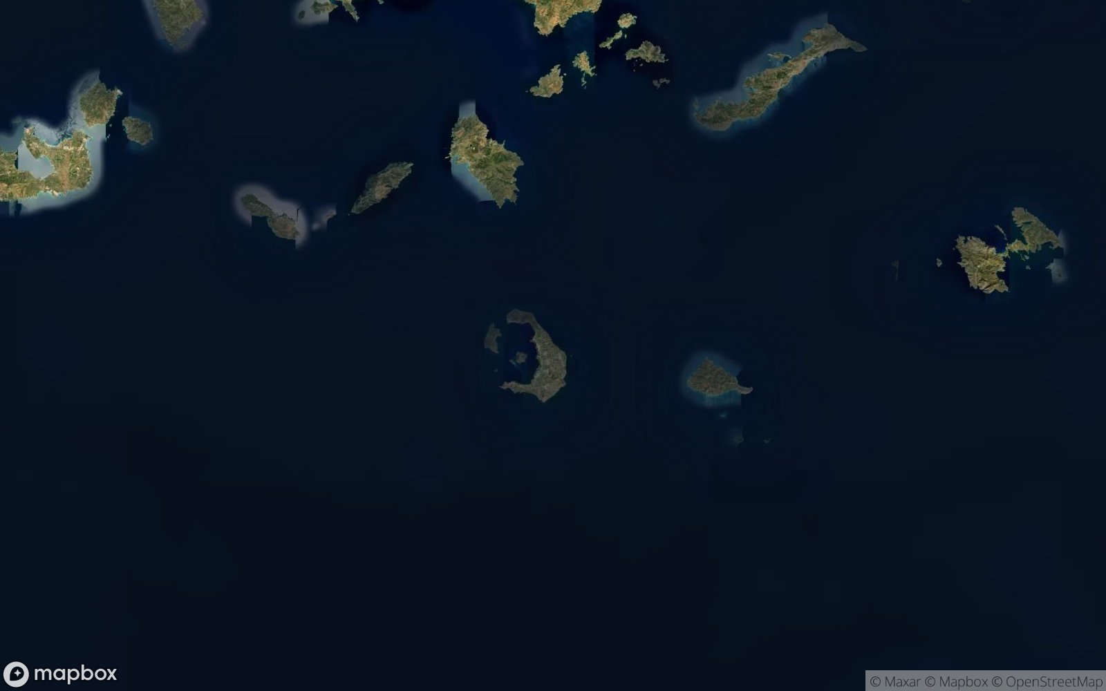 Santorini satellite view