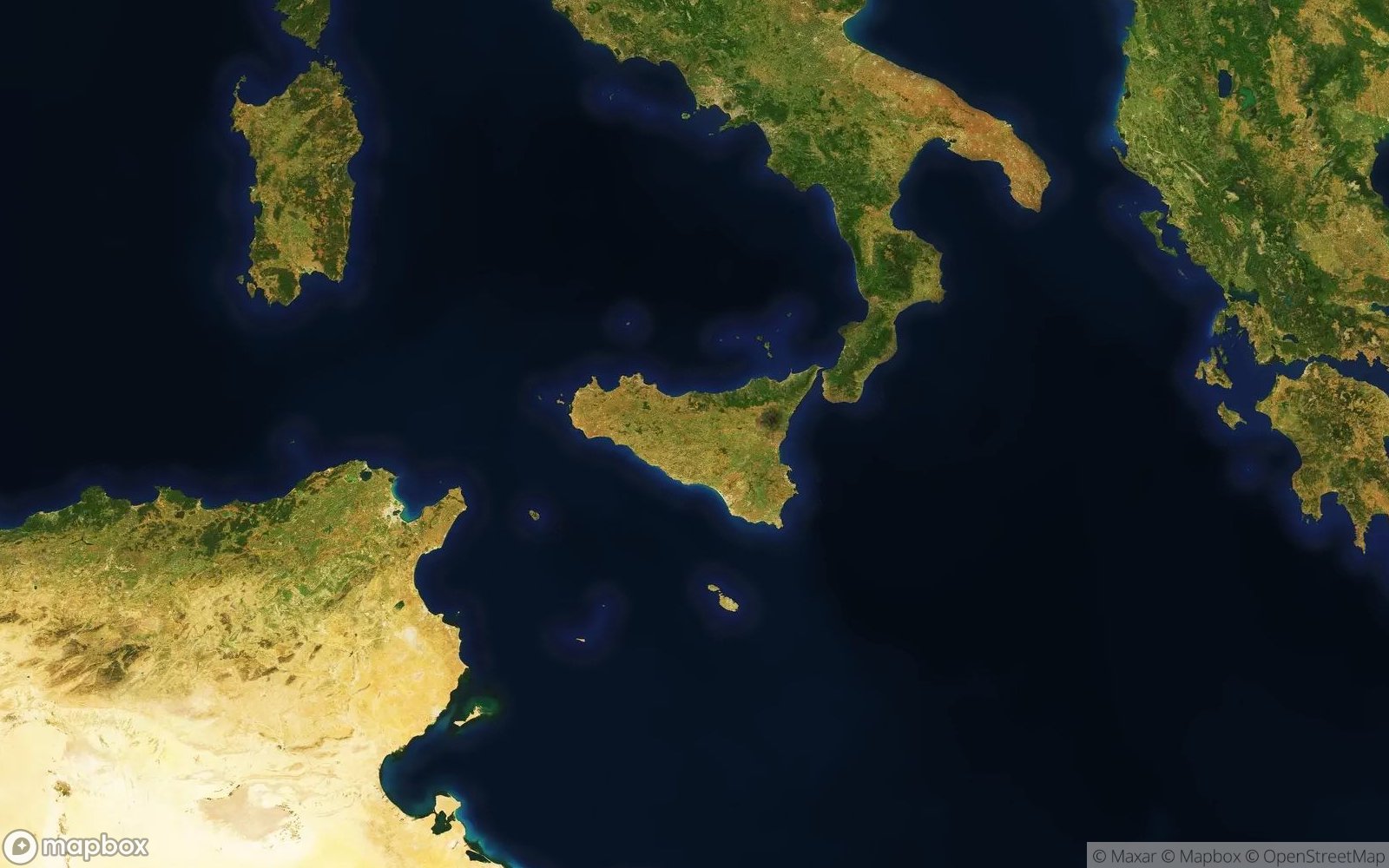 Sicily satellite view