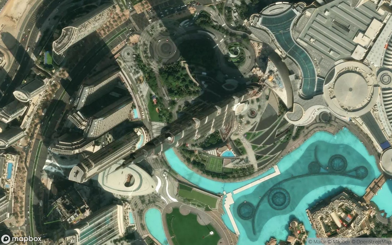Burj Khalifa satellite view