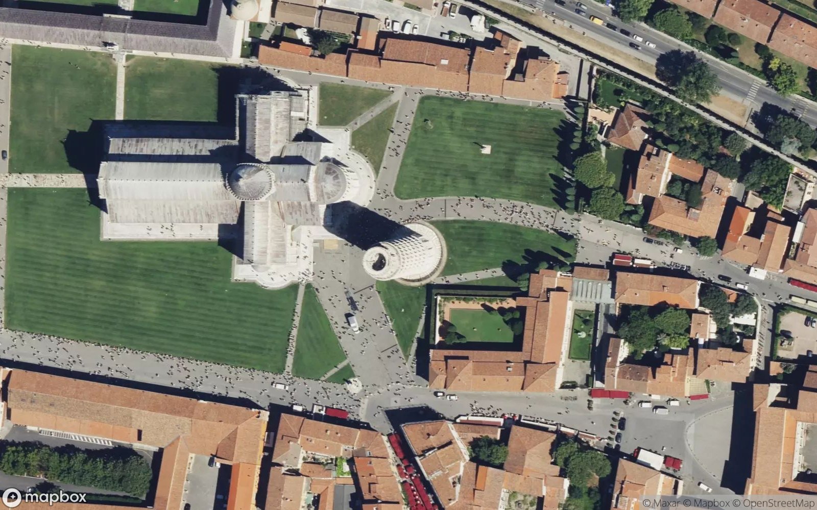 Leaning Tower of Pisa satellite view