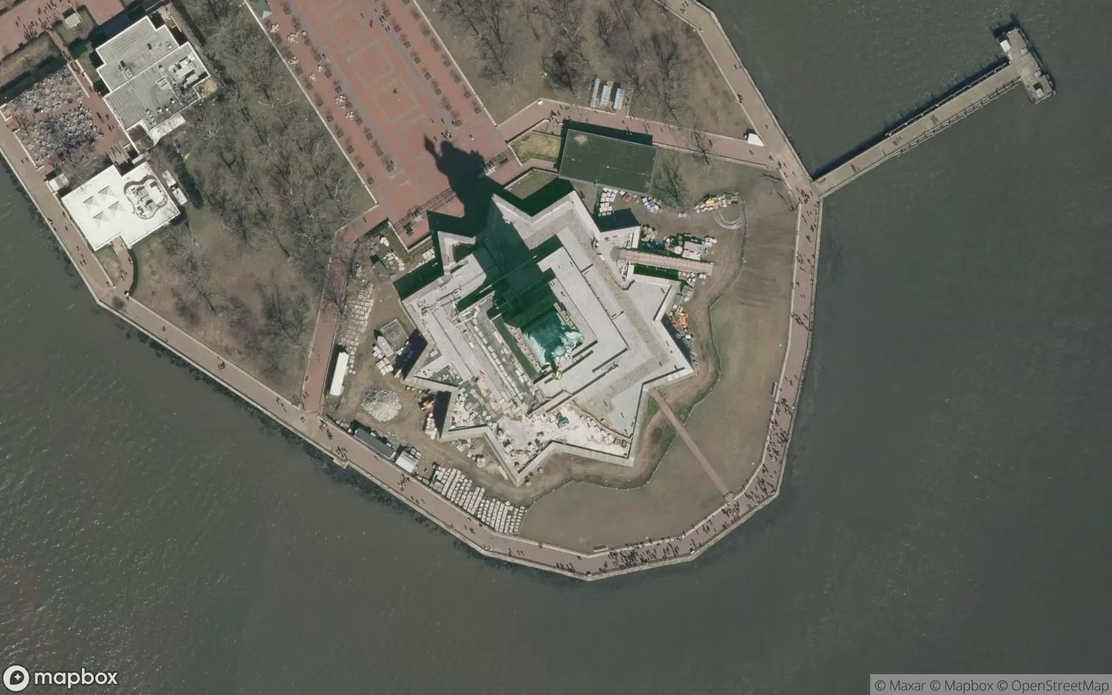 Statue of Liberty satellite view