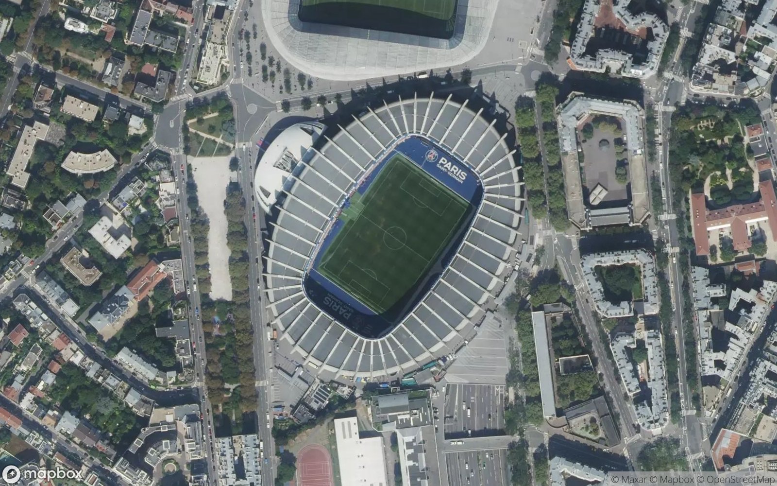 Parc des Princes from satellite